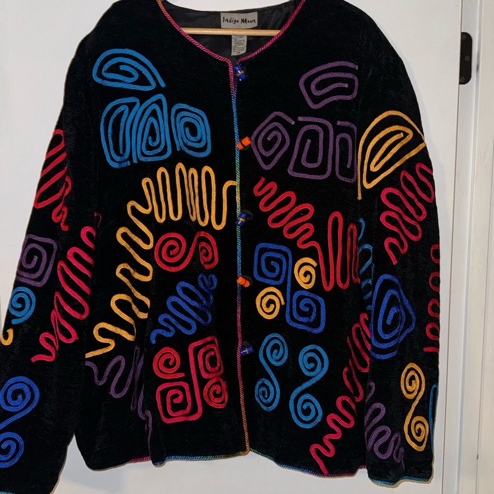 Indigo Moon Black Jacket with Pink Trim